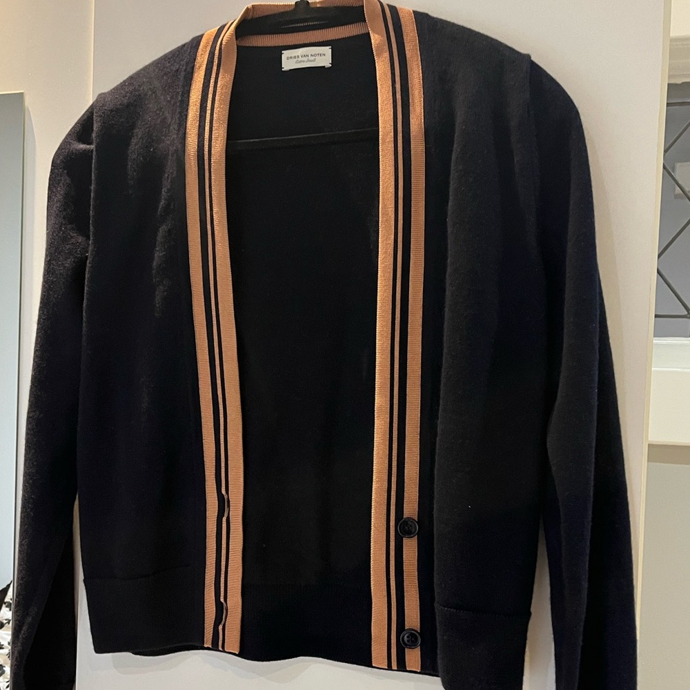 Dries Van Noten Cardigan (Black/Peach)